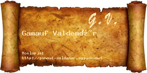 Gamauf Valdemár névjegykártya